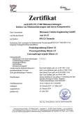 Zertifikat DIN EN 17460:2022-10, gültig vom 28. Februar 2024 bis 25. März 2027 Zertifikat DIN EN 17460:2022-10, gültig vom 28. Februar 2024 bis 25. März 2027