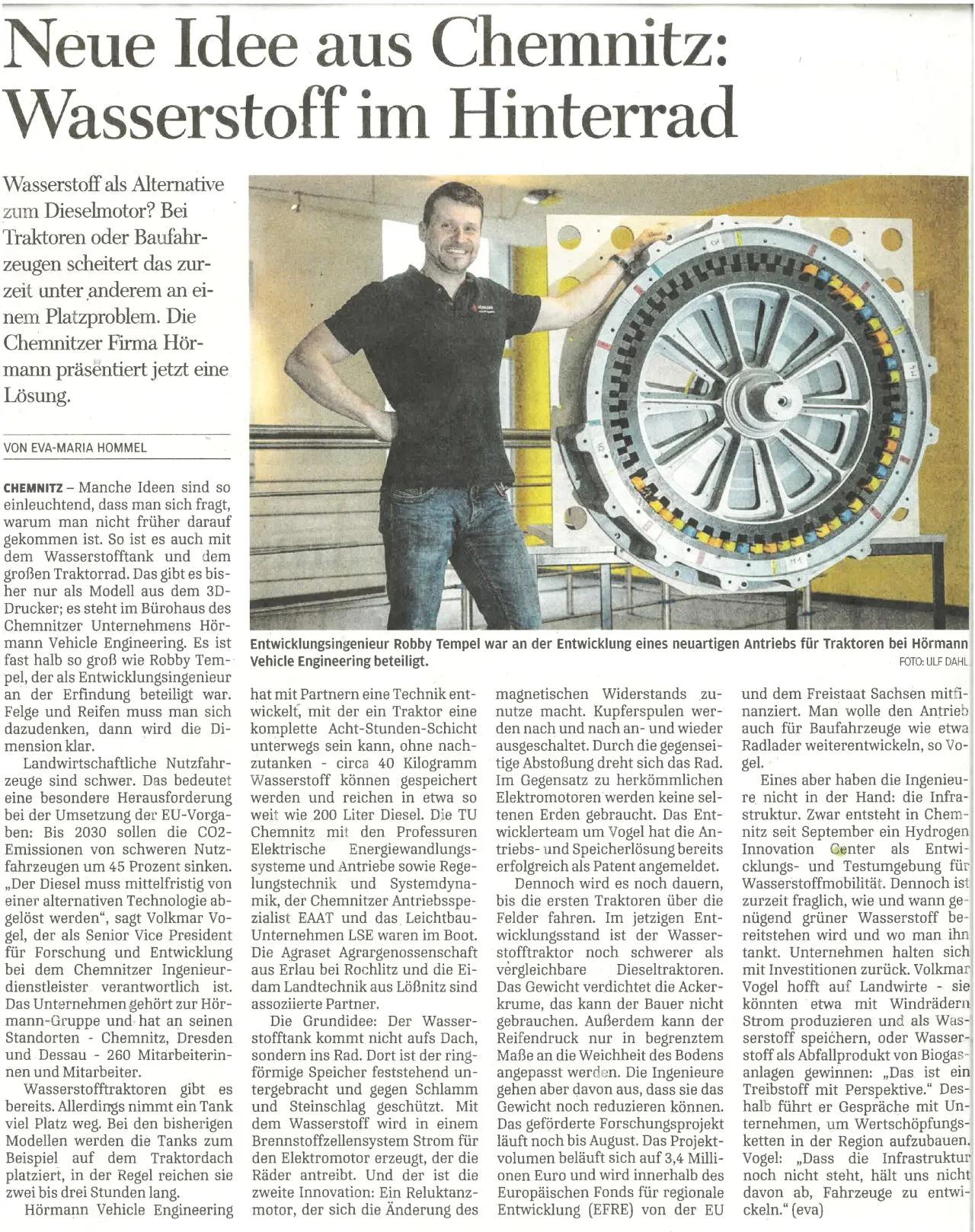 HÖRMANN Vehicle Engineering Patent Wasserstoff Brennstoffzelle Energiespeicher Innovativer Wasserstoff-Radspeicher und elektrischer Radantrieb, der Bauraum im Fahrzeugrad nutzt, um längere Betriebszeiten für Land- und Baumaschinen zu ermöglichen